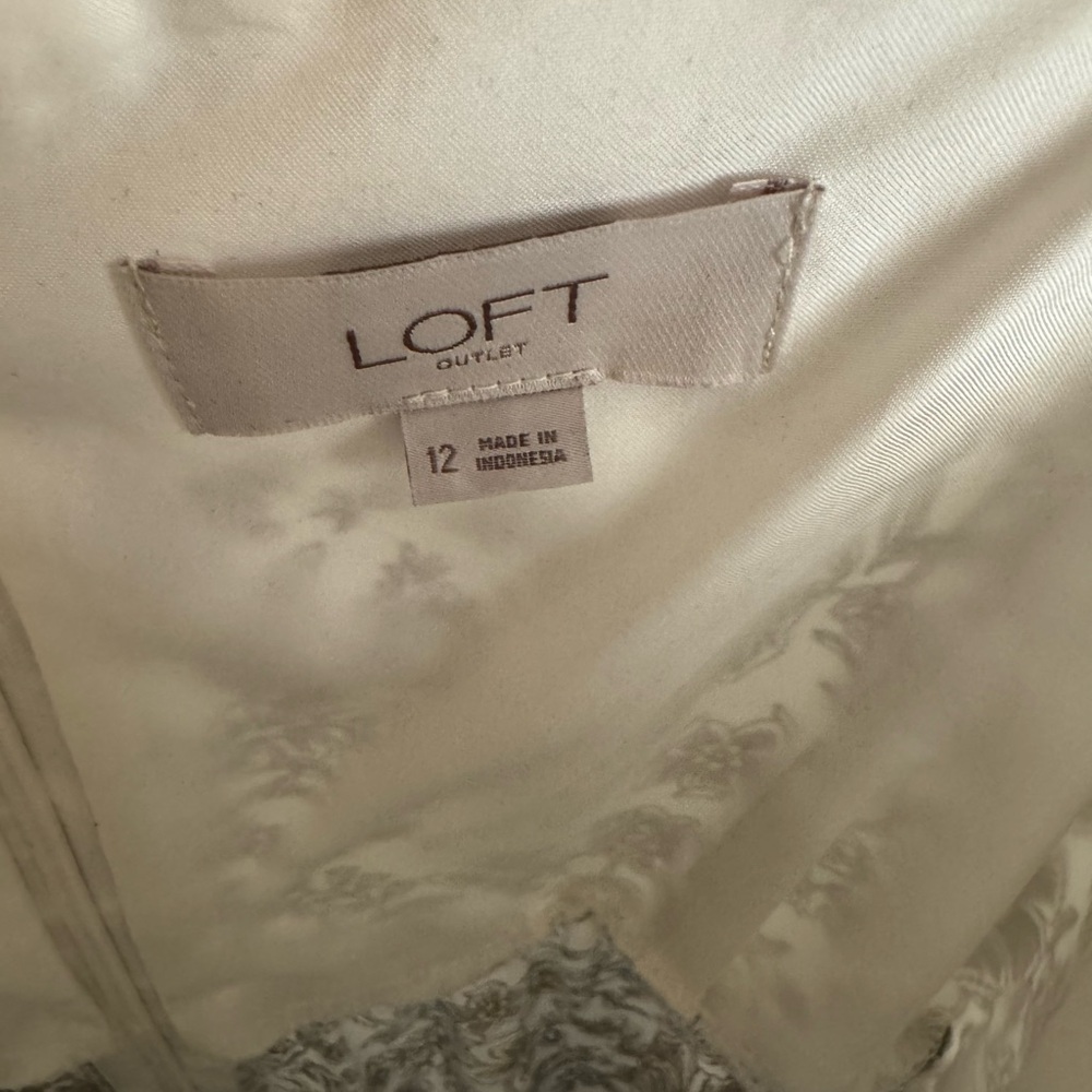 LOFT Snowy White Border Print Floral Maxi Dress Sundress Worn Once! Size 12 - Picture 8 of 8